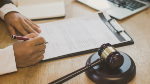 judge signing document